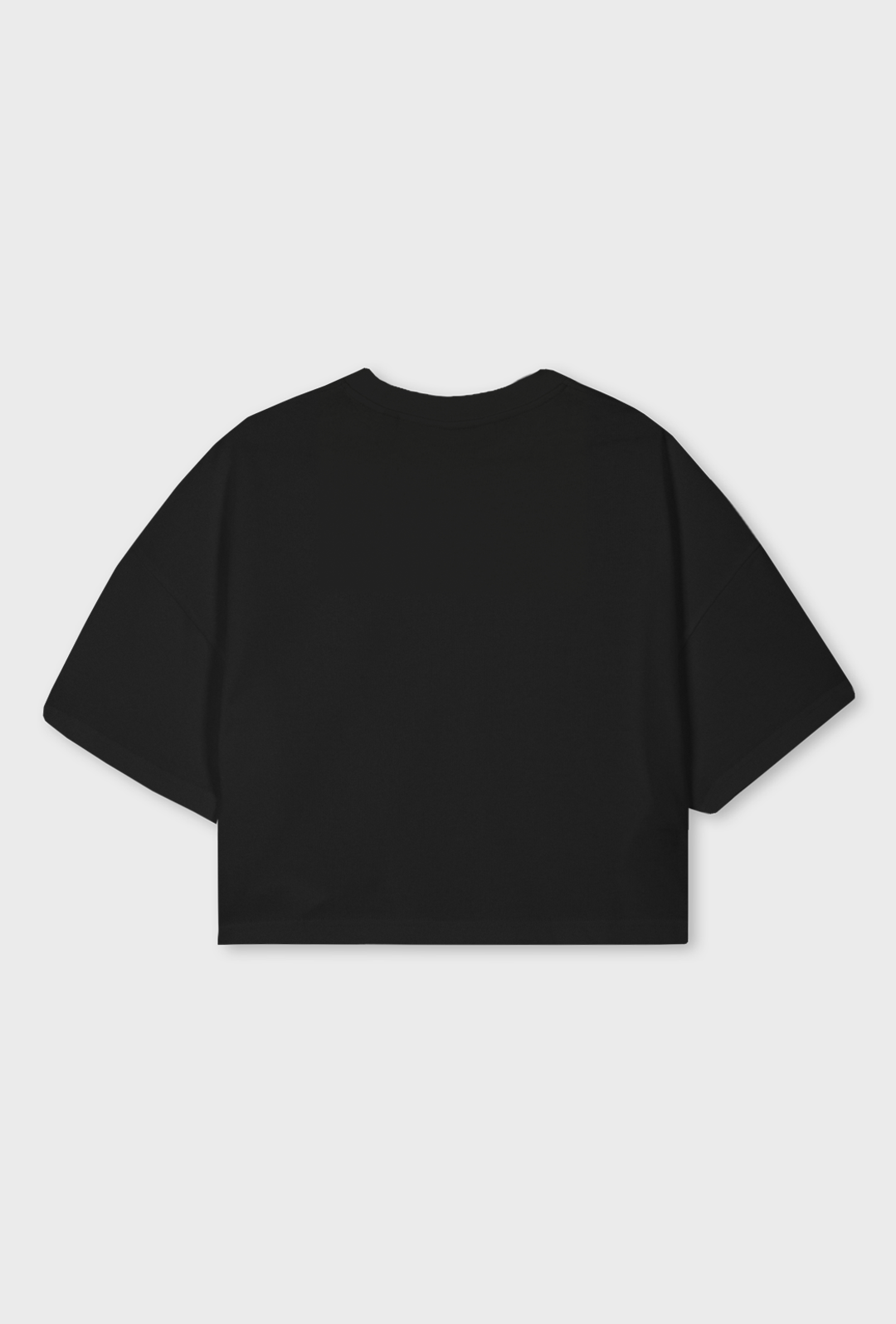 oversized women's midnight black cropped tee with roller style that moves luxury fashion skate back