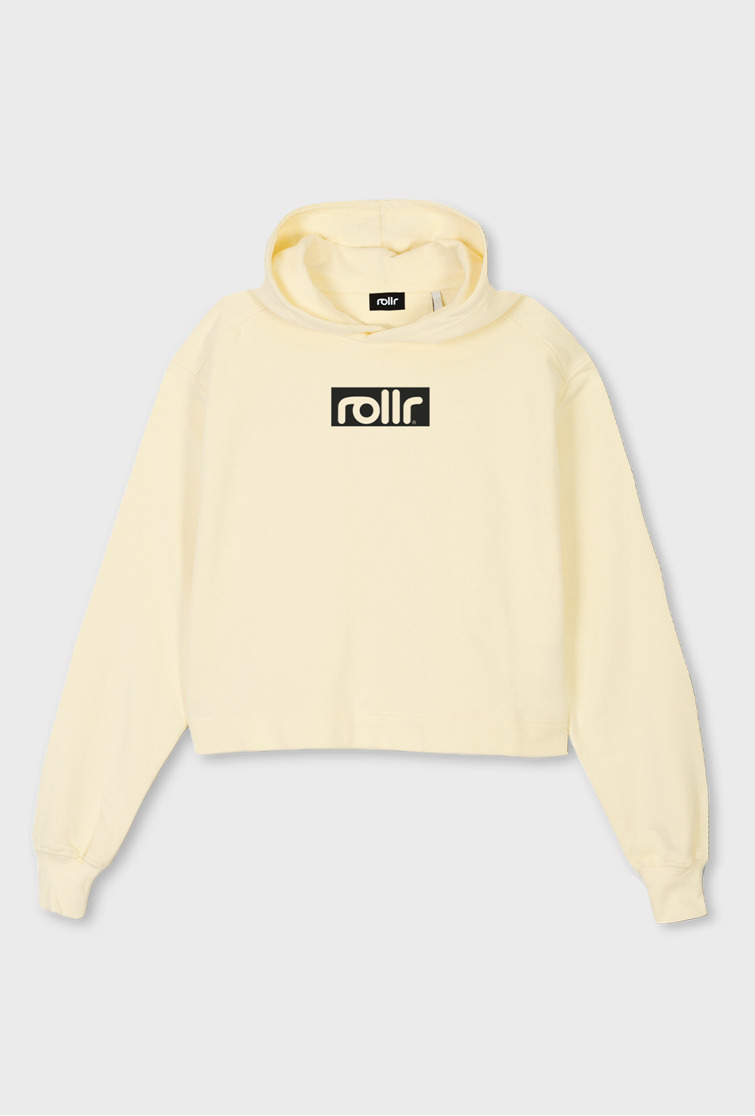 rollr clothing heavyweight vanilla cream box fit hoodie made from french terry fabric 100% organic cotton